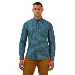риза,с,дълъг,ръкав,мъжки,ризи,ben,sherman,signature,gingham,long,sleeve,shirt,blue,701,(blue)