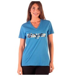 тениска,дамски,тениски,blauer,21sbldh02139,004547,short,sleeve,v,neck,t,shirt,blue,(light,blue)