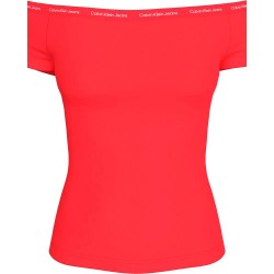 фланелка,с,къс,ръкав,дамски,топове,calvin,klein,j20j223098,short,sleeve,top,red,(red)