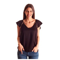 тениска,дамски,тениски,guess,w92h85,short,sleeve,v,neck,t,shirt,brown