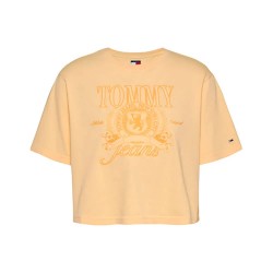 фланелка,с,къс,ръкав,дамски,топове,tommy,hilfiger,dw0dw20326,short,sleeve,top,yellow