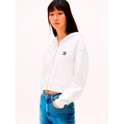 блуза,дамски,блузи,tommy,hilfiger,dw0dw21355,full,zip,sweatshirt,white