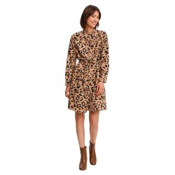 рокля,дамски,поли,и,рокли,vero,moda,isa,long,sleeve,dress,multicolor,(brown)
