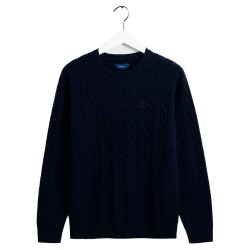 блуза,мъжки,пуловери,gant,lambs,wool,cable,sweater,blue,(navy,blue)
