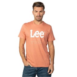 тениска,мъжки,тениски,lee,logo,short,sleeve,t,shirt,beige,(orange)