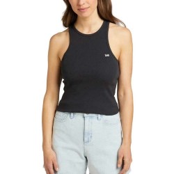 тениска,дамски,тениски,lee,ribbed,sleeveless,t,shirt,black,(black)