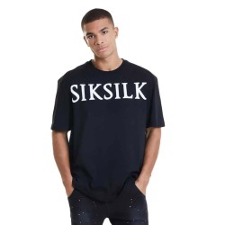 тениска,мъжки,тениски,siksilk,19490,short,sleeve,t,shirt,black,(black,white)