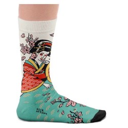 чорапи,дамски,чорапи,sock,affairs,traditional,geisha,tattoo,socks,white,(multicolor)