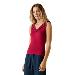 Тениска Pepe jeans Millie sleeveless T-shirt - Red (Cranberry Pink) тениска,мъжки,тениски,дамски,тениски,pepe,jeans,millie,sleeveless,t,shirt,red,(cranberry,pink)