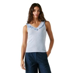 Тениска Pepe jeans Millie sleeveless T-shirt - Blue (Oxford Blue) тениска,мъжки,тениски,дамски,тениски,pepe,jeans,millie,sleeveless,t,shirt,blue,(oxford,blue)