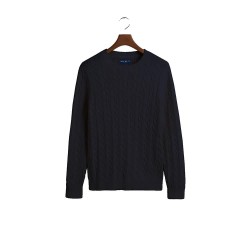 блуза,мъжки,пуловери,hackett,cotton,cable,sweater,navy,(blue)