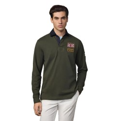 мъжки,блузи,с,яка,hackett,heritage,rally,badges,long,sleeve,polo,hunter,green,(green)