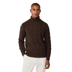 блуза,мъжки,пуловери,hackett,hm7000046,high,neck,sweater,walnut,brown