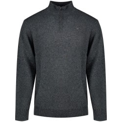 блуза,мъжки,пуловери,hackett,lambswool,half,zip,sweater,charcoal,grey