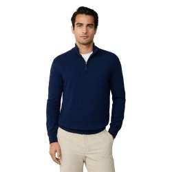 блуза,мъжки,пуловери,hackett,merino,cash,mix,half,zip,sweater,denim,blue,(blue)