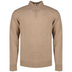 Блуза Hackett Lambswool half zip sweater - Malt Beige блуза,мъжки,пуловери,hackett,lambswool,half,zip,sweater,malt,beige