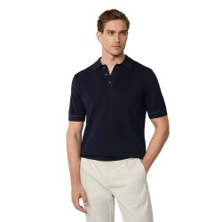 Hackett Textured short sleeve polo - Blue (Dark Denim Blue) мъжки,блузи,с,яка,hackett,textured,short,sleeve,polo,blue,(dark,denim,blue)