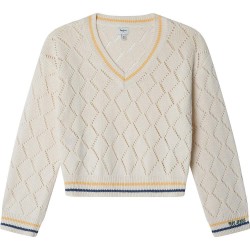 блуза,детски,блузи,pepe,jeans,beah,sweater,antique,white,(beige)