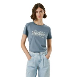 тениска,дамски,тениски,pepe,jeans,bero,short,sleeve,t,shirt,drill,blue,(grey)