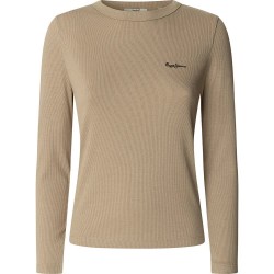 тениска,дамски,тениски,pepe,jeans,betina,long,sleeve,t,shirt,stone,beige