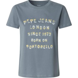 тениска,дамски,тениски,pepe,jeans,beth,short,sleeve,t,shirt,drill,blue,(blue)
