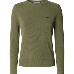 тениска,дамски,тениски,pepe,jeans,betina,long,sleeve,t,shirt,khaki,green