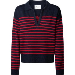 блуза,дамски,пуловери,дамски,плетени,дрехи,pepe,jeans,carlina,v,neck,sweater,dulwich,blue,(blue)