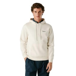суичър,мъжки,пуловери,pepe,jeans,macbeth,small,logo,plain,hoodie,beige,(ivory,white)