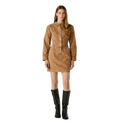 Рокля Pepe jeans Sunny long sleeve dress - Brown (Caramel Beige) рокля,дамски,поли,и,рокли,pepe,jeans,sunny,long,sleeve,dress,brown,(caramel,beige)