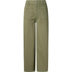 панталони,дамски,панталони,pepe,jeans,wide,crop,tania,pocket,high,waist,pants,khaki,green
