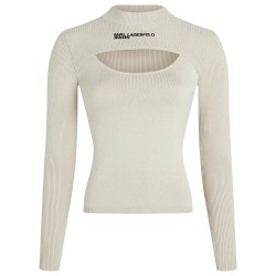 блуза,дамски,пуловери,дамски,плетени,дрехи,karl,lagerfeld,a4w18013,high,neck,sweater,moonstruck,(beige)