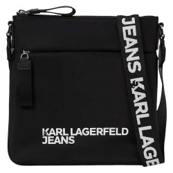 чанти,за,през,рамо,karl,lagerfeld,essential,flat,crossbody,black