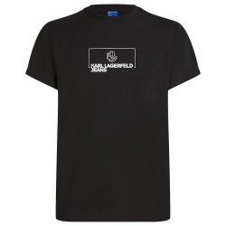 Тениска Karl lagerfeld jeans Outline Logo Slim Fit short sleeve T-shirt - Black (Black) тениска,мъжки,тениски,дамски,тениски,karl,lagerfeld,jeans,outline,logo,slim,fit,short,sleeve,t,shirt,black,(black)