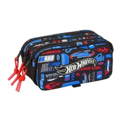 канцеларски,принадлежности,safta,hot,wheels,big,triple,chall,pencil,case,black,(multicolor)
