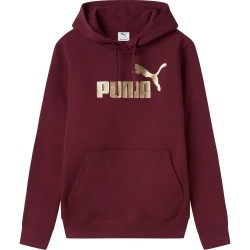 суичър,дамски,блузи,puma,essentials+,textured,foil,big,logo,hoodie,ruby,shimmer,(purple)