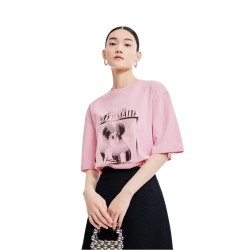 тениска,дамски,тениски,lily,mermaid,short,sleeve,t,shirt,deep,pink,(pink)