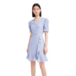 рокля,дамски,поли,и,рокли,lily,short,sleeve,long,dress,gray,blue,(blue)