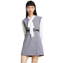 рокля,дамски,поли,и,рокли,lily,slim,fit,sleeveless,dress,gray,(grey)