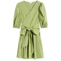 рокля,дамски,поли,и,рокли,lily,v,neck,3,4,sleeve,midi,dress,green