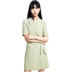 рокля,дамски,поли,и,рокли,lily,suit,style,short,sleeve,dress,olive,(green)