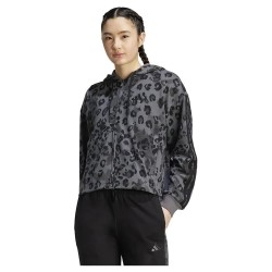 блуза,дамски,блузи,adidas,animal,print,3,stripes,french,terry,full,zip,sweatshirt,grey