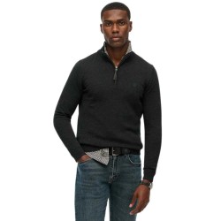 блуза,мъжки,пуловери,superdry,essentials,half,zip,sweater,charcoal,marl,(black)