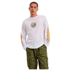 Тениска Santa cruz Flaming dice dot front long sleeve T-shirt - White (White) тениска,мъжки,тениски,дамски,тениски,santa,cruz,flaming,dice,dot,front,long,sleeve,t,shirt,white,(white)