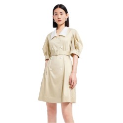 рокля,дамски,поли,и,рокли,lily,colorful,double,breasted,dress,osier,green,(beige)