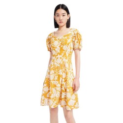 рокля,дамски,поли,и,рокли,lily,french,square,neck,dress,pumpkin,(yellow)