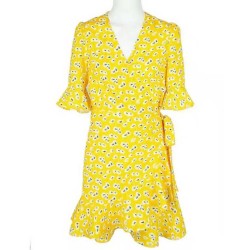 рокля,дамски,поли,и,рокли,lily,romantic,printed,dress,marigold,(yellow)