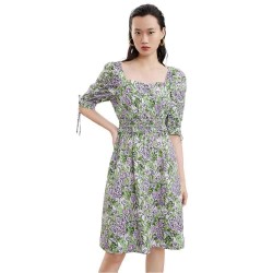 рокля,дамски,поли,и,рокли,lily,square,neck,printed,dress,gray,green,(green)