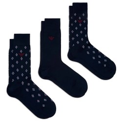 Чорапи Emporio armani Pattern Mix socks - Blue (Blue Rhombus / Blue / Blue Rhombus) чорапи,мъжки,чорапи,emporio,armani,pattern,mix,socks,blue,(blue,rhombus,blue,blue,rhombus)