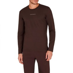 Тениска Emporio armani Stretch Piquet long sleeve T-shirt - Brown (Brown) тениска,мъжки,тениски,дамски,тениски,emporio,armani,stretch,piquet,long,sleeve,t,shirt,brown,(brown)