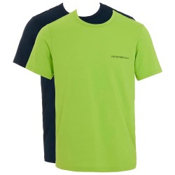Тениска Emporio armani Pure cotton short sleeve T-shirt 2 units - Green / Blue (Navy / Lime) тениска,мъжки,тениски,emporio,armani,pure,cotton,short,sleeve,t,shirt,2,units,green,blue,(navy,lime)